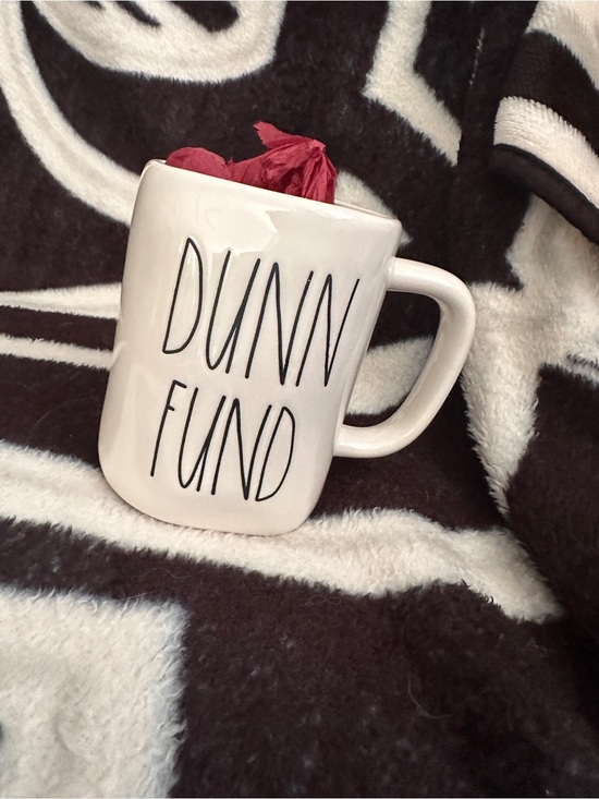 Rae Dunn Other - Rae Dunn White Ceramic Mug with Black 'DUNN FUND' Lettering